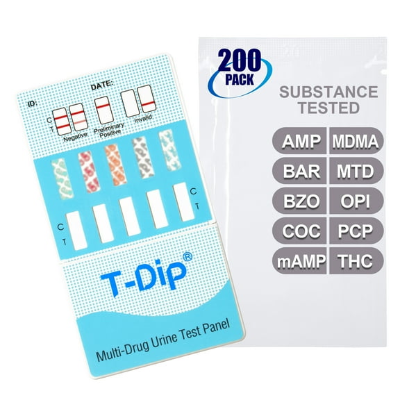 Mintegrity [200pk] - 10-Panel Dip Card Instant Urine Drug Test - (AMP/BAR/BZO/COC/mAMP/MDMA/MTD/OPI/PCP/THC) #MT-WDOA-3104