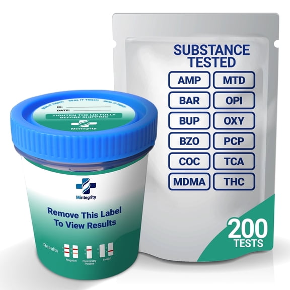 Mintegrity (200pk) - 12-Panel T-Cup Instant Urine Drug Test - (AMP/BAR/BUP/BZO/COC/MDMA/MTD/OPI/OXY/PCP/TCA/THC) #MT-TDOA-3124