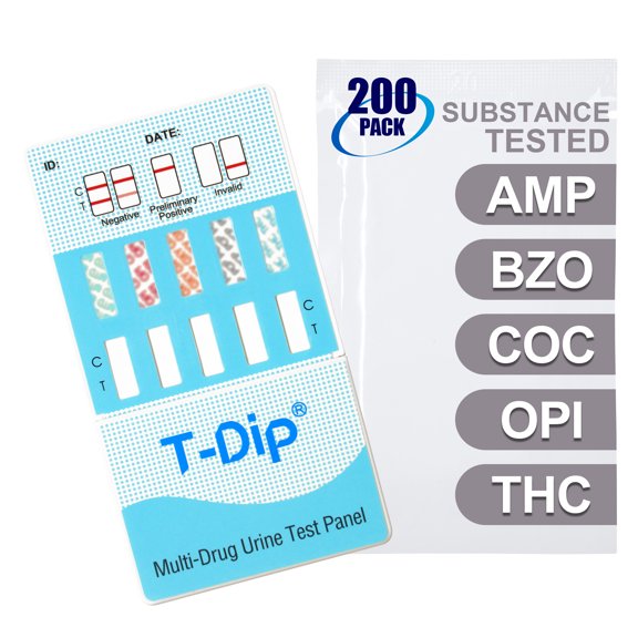 Mintegrity [200pk] - 5-Panel Dip Card Instant Urine Drug Test - (AMP/BZO/COC/OPI/THC) #MT-WDOA-754
