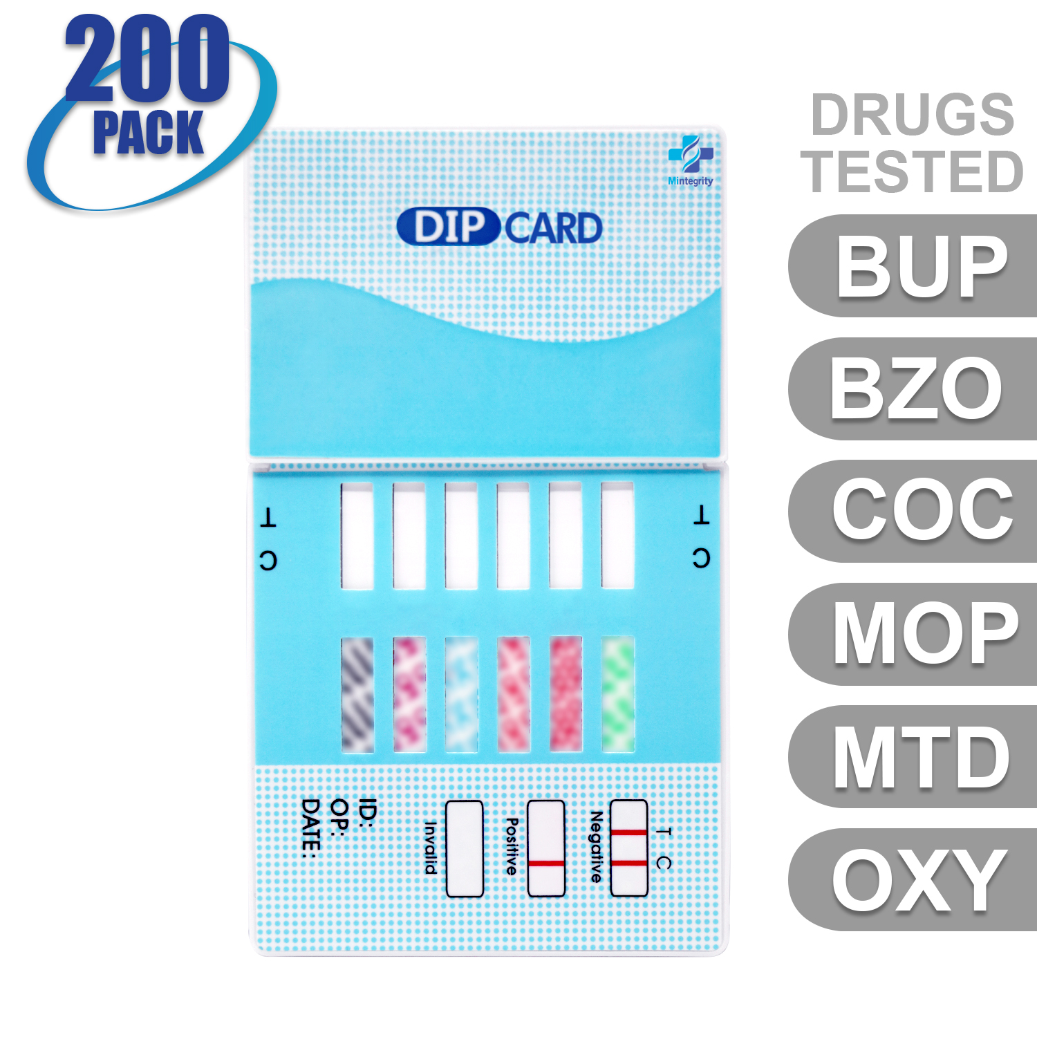 Mintegrity [200pk] - 6-Panel Dip Card Instant Urine Drug Test - (BUP ...