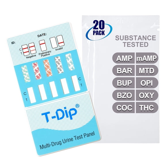 Mintegrity (20pk) 10-Panel Dip Card Instant Urine Drug Test - (AMP/BAR/BUP/BZO/COC/mAMP/MTD/OPI/OXY/THC) #MT-WDOA-9104