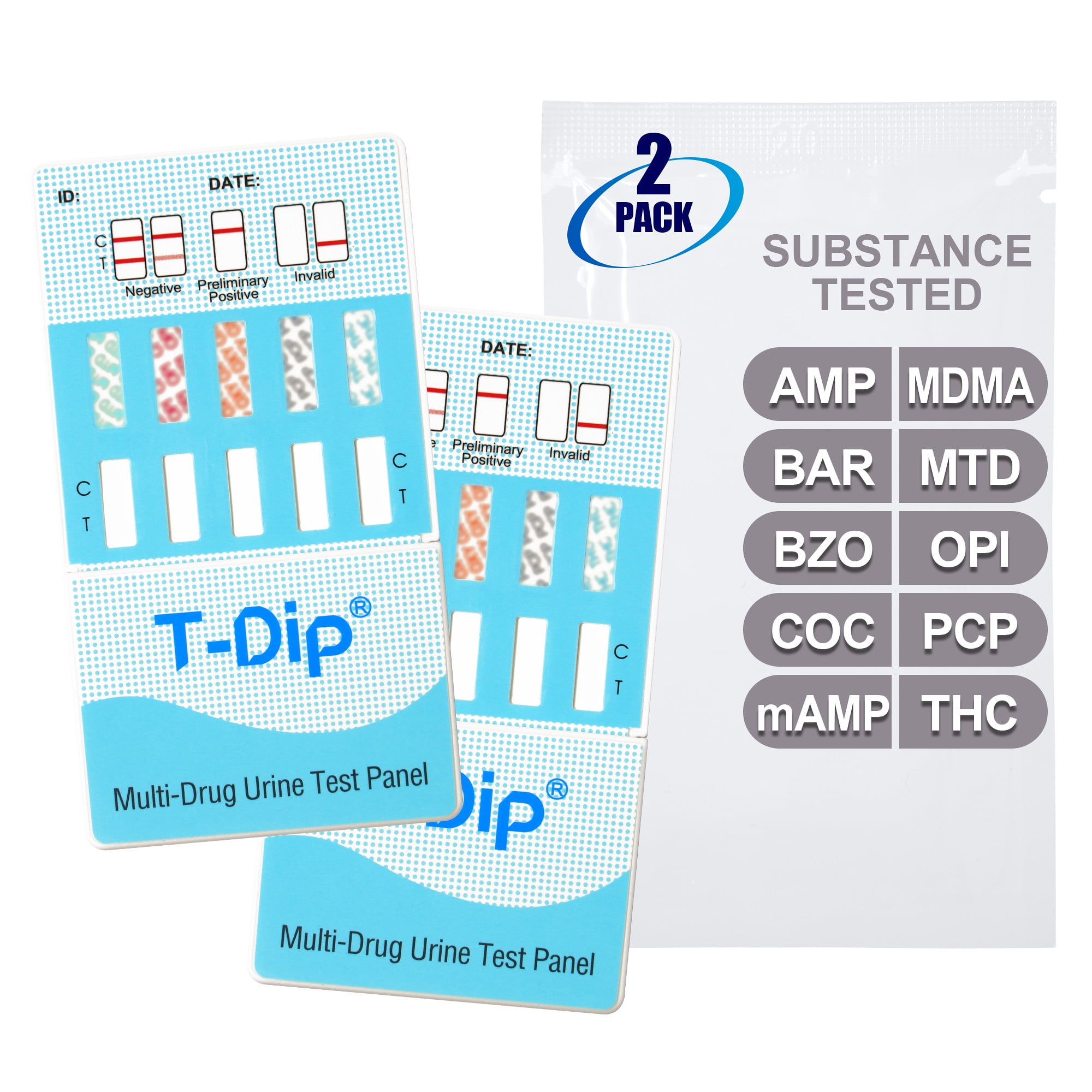 Mintegrity [2pk] 10Panel Dip Card Instant Urine Drug Test (AMP/BAR