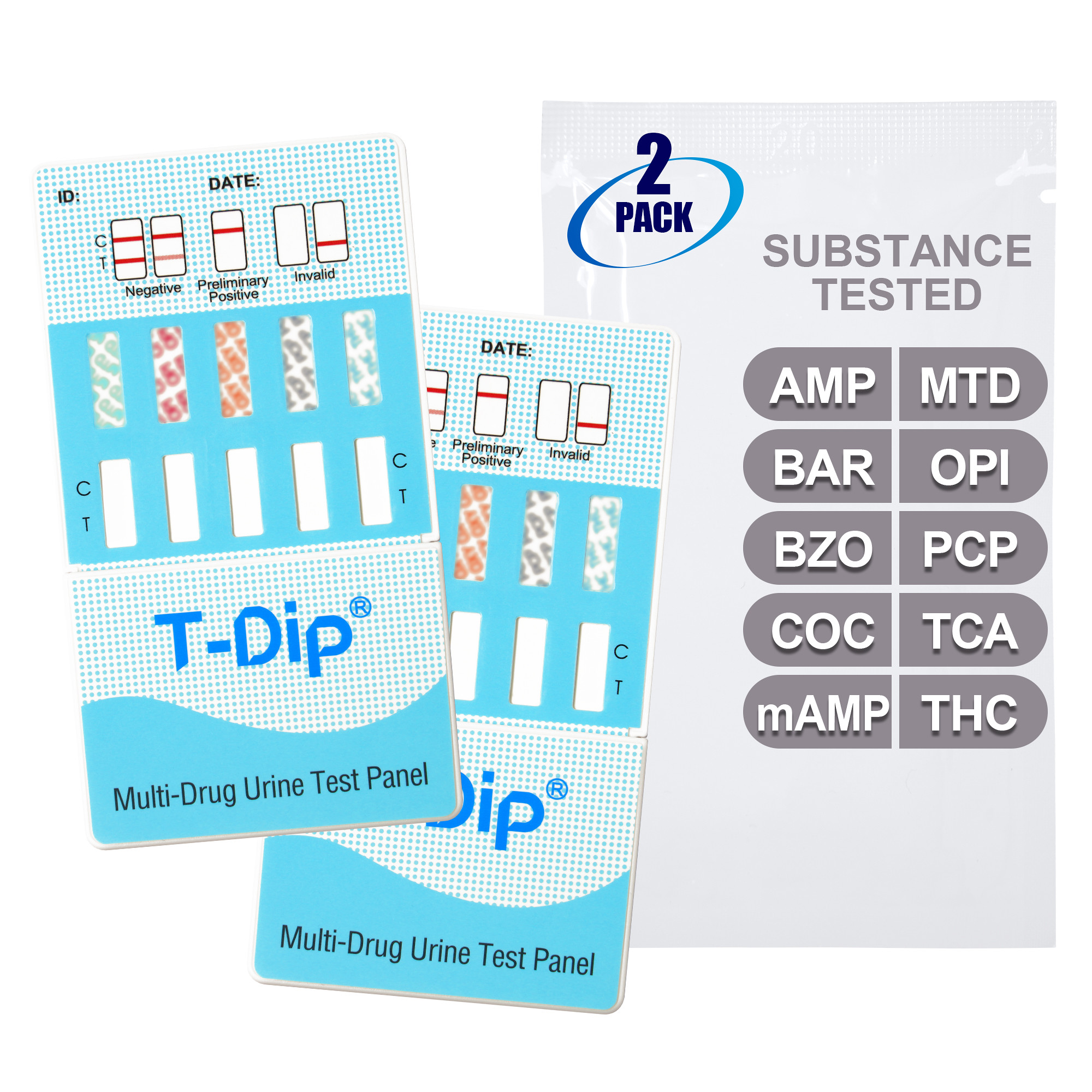 Mintegrity [2pk] 10Panel Dip Card Instant Urine Drug Test (AMP/BAR