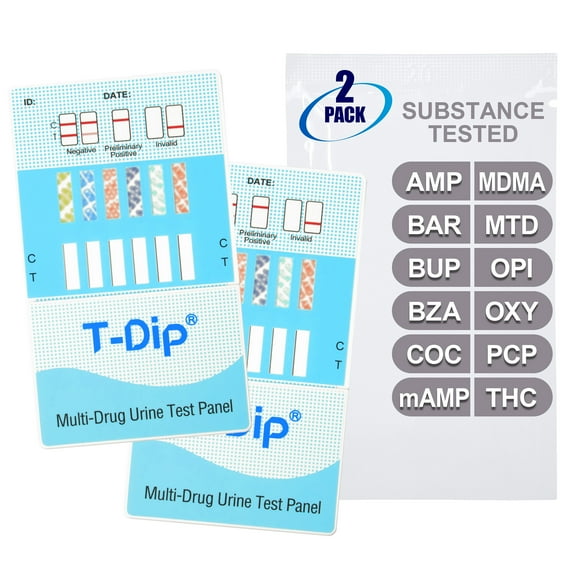 Mintegrity [2pk] - 12-Panel Dip Card Instant Urine Drug Test - (AMP/BAR/BUP/BZO/COC/mAMP/MDMA/MTD/OPI/OXY/PCP/THC) #MT-WDOA-6124