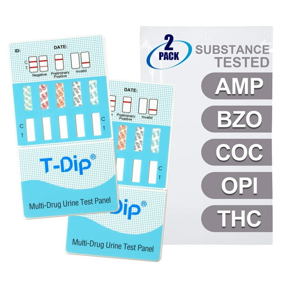 Mintegrity [2pk] - 5-Panel Dip Card Instant Urine Drug Test - (AMP/BZO/COC/OPI/THC) #MT-WDOA-754