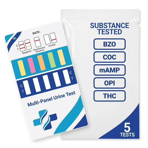 Mintegrity 5-Panel Easy to Use Urine Drug Test Kits Home Use with Marijuana (THC) Drug Test, 5 Pack