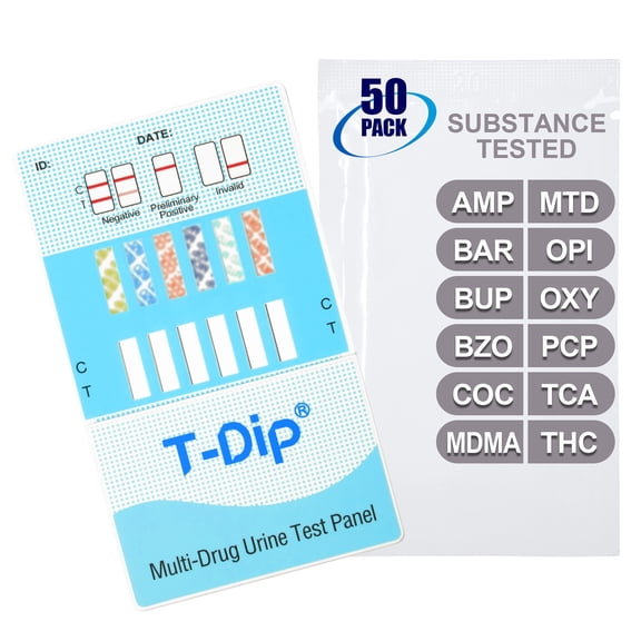 Mintegrity [50pk] - 12-Panel Dip Card Instant Urine Drug Test - (AMP/BAR/BUP/BZO/COC/MDMA/MTD/OPI/OXY/PCP/TCA/THC) #MT-WDOA-3124