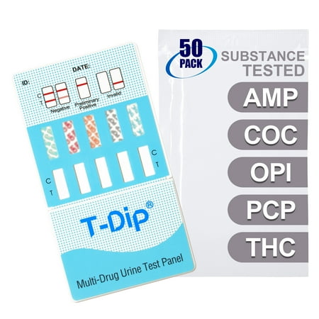 Mintegrity [50pk] - 5-Panel Dip Card Instant Urine Drug Test - Amphetamine (AMP), Cocaine (COC), Opiates (OPI), Phencyclidine (PCP), Marijuana/Cannabinoids (THC) #MT-WDOA-154
