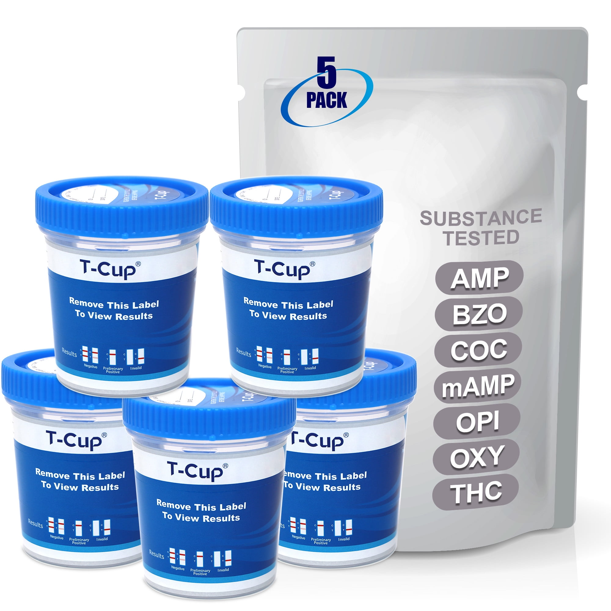 Mintegrity [5pk] 7Panel TCup Instant Urine Drug Test (AMP/BZO/COC