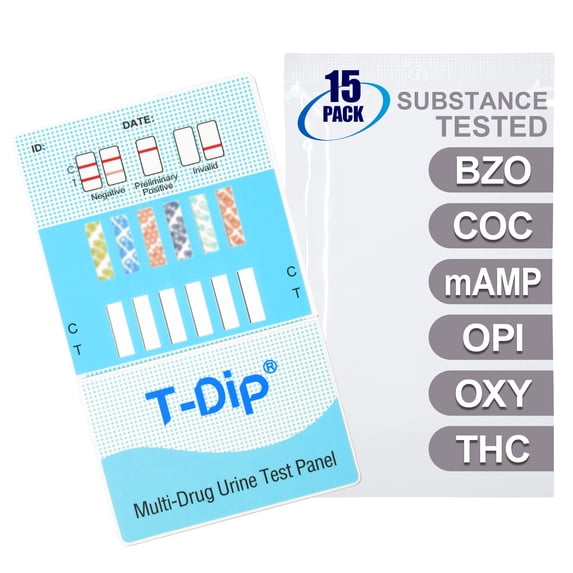 Mintegrity 6-Panel Easy to Use Urine Drug Test Kits Home Use with Marijuana (THC) Drug Test, 15 Pack