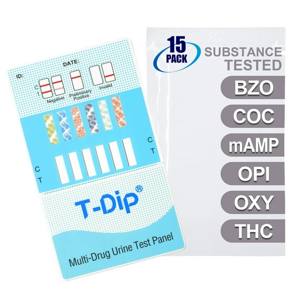 Mintegrity 6-Panel Easy to Use Urine Drug Test Kits Home Use with Marijuana (THC) Drug Test, 15 Pack