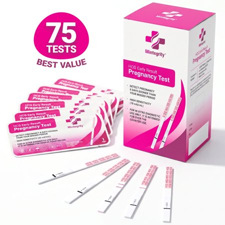 75 Tests for Early Pregnancy HCG Strips Detection for Women, Rapid Results