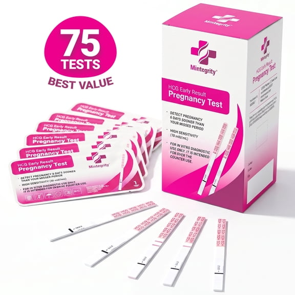 75 Tests for Early Pregnancy HCG Strips Detection for Women, Rapid Results