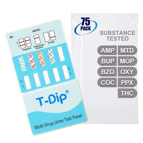Mintegrity [75pk] - 9-Panel Dip Card Instant Urine Drug Test - (AMP/BUP/BZO/COC/MOP/MTD/OXY/PPX/THC) #MT-WDOA-295