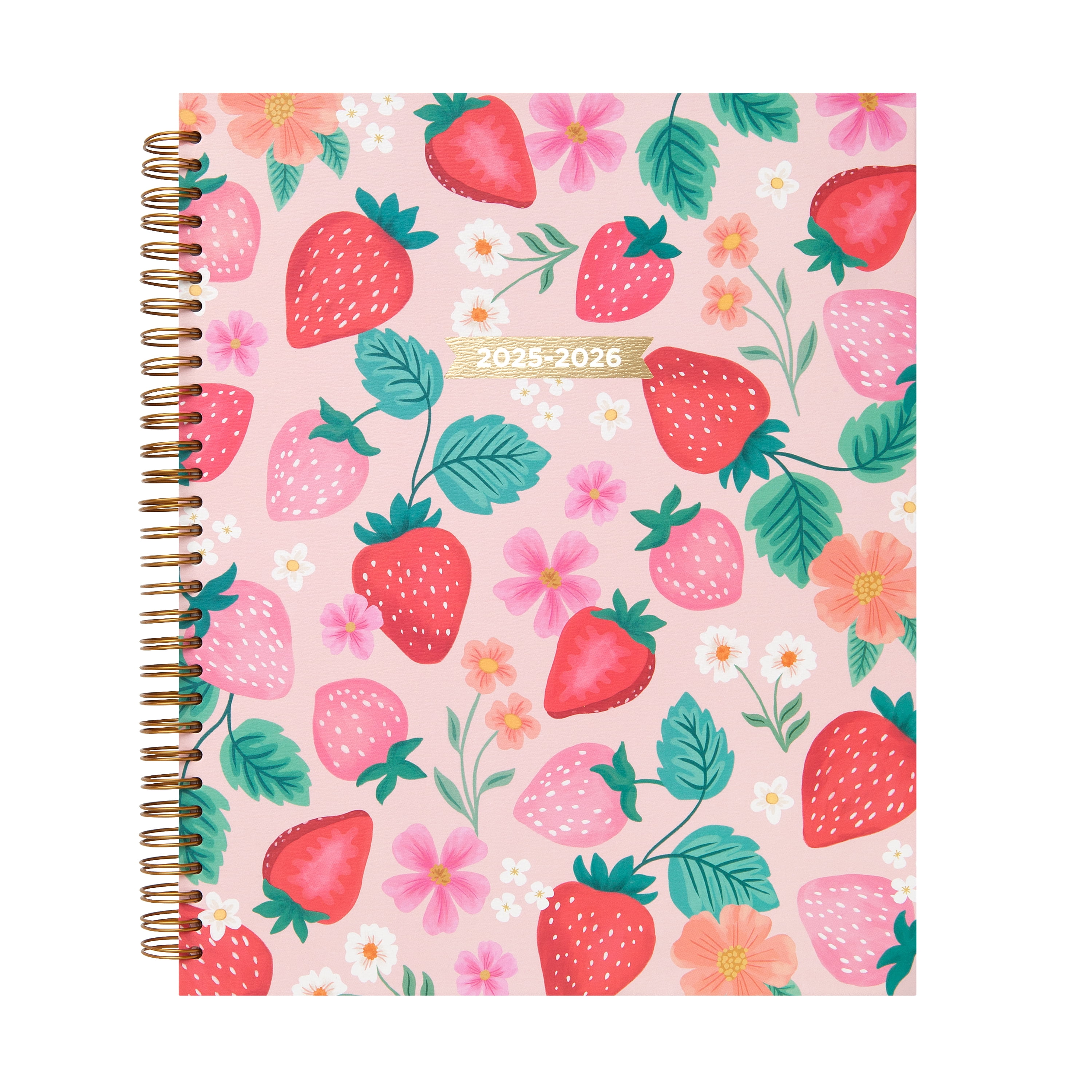 Mintgreen Monthly Weekly Large (9"x 10.75") Pink Strawberry 15 Month Apr 2025-Jun 2026