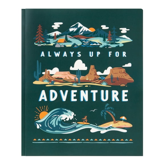 Mintgreen Poly Portfolio with Prongs - Up For Adventure, 9.3" x 11.6"