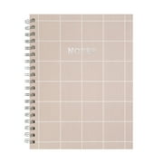 Mintgreen Spiral Bound Notepad, 7.4 x 9.75, Checked Tan, 105 Sheets