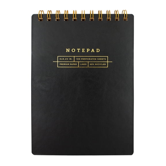 Mintgreen Spiral Top Bound Journal, 100 Lined Sheets, 6 x 8, Recycled Paper