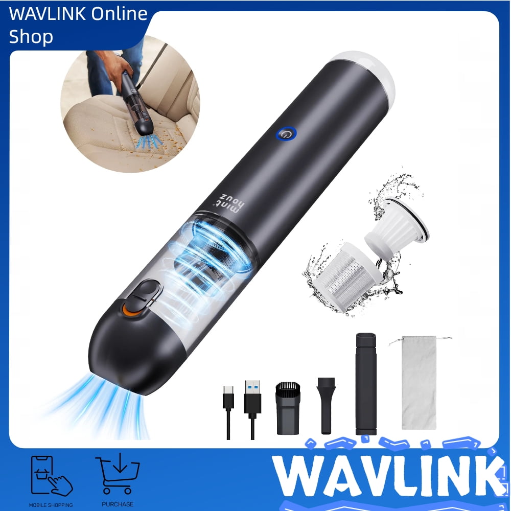 Minthouz Handheld Vacuum 15000Pa, Powerful Cordless Car Vacuum Cleaner 120W with Blower, Type-C Cable and LED/SOS Light, Mini Wireless Vacuum Cleaner, for Home Pet /Office Desktop/Keyboard/Car