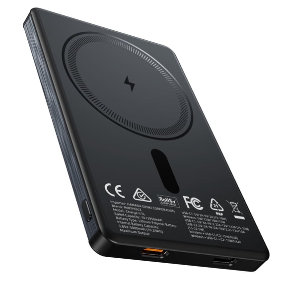Minthouz Magnetic Power Bank, 5,000mAh Battery Pack with 22.5W USB-C, 15W Ultra-Fast Wireless Charging MagSafe Compatible Portable Charger for iPhone 16/15/14/13/12 Series