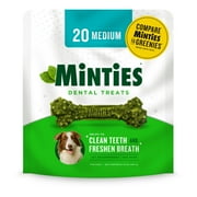 Minties Dental Bone Treats, Chews for Medium Dogs over 40 lbs, 20 Count, 16 oz, Shelf-Stable
