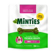 Minties Dental Chews for Dogs, Vet-Recommended Mint-Flavored Dental Dog Treats for Small Dogs, Bones Clean Teeth, Fight Bad Breath, and Removes Plaque and Tartar, 14 oz