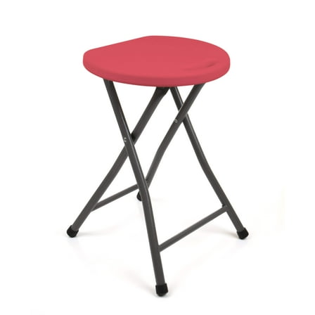 Mintra Folding Stools - 18.5in Height, Metal, Heavy Duty, Lightweight