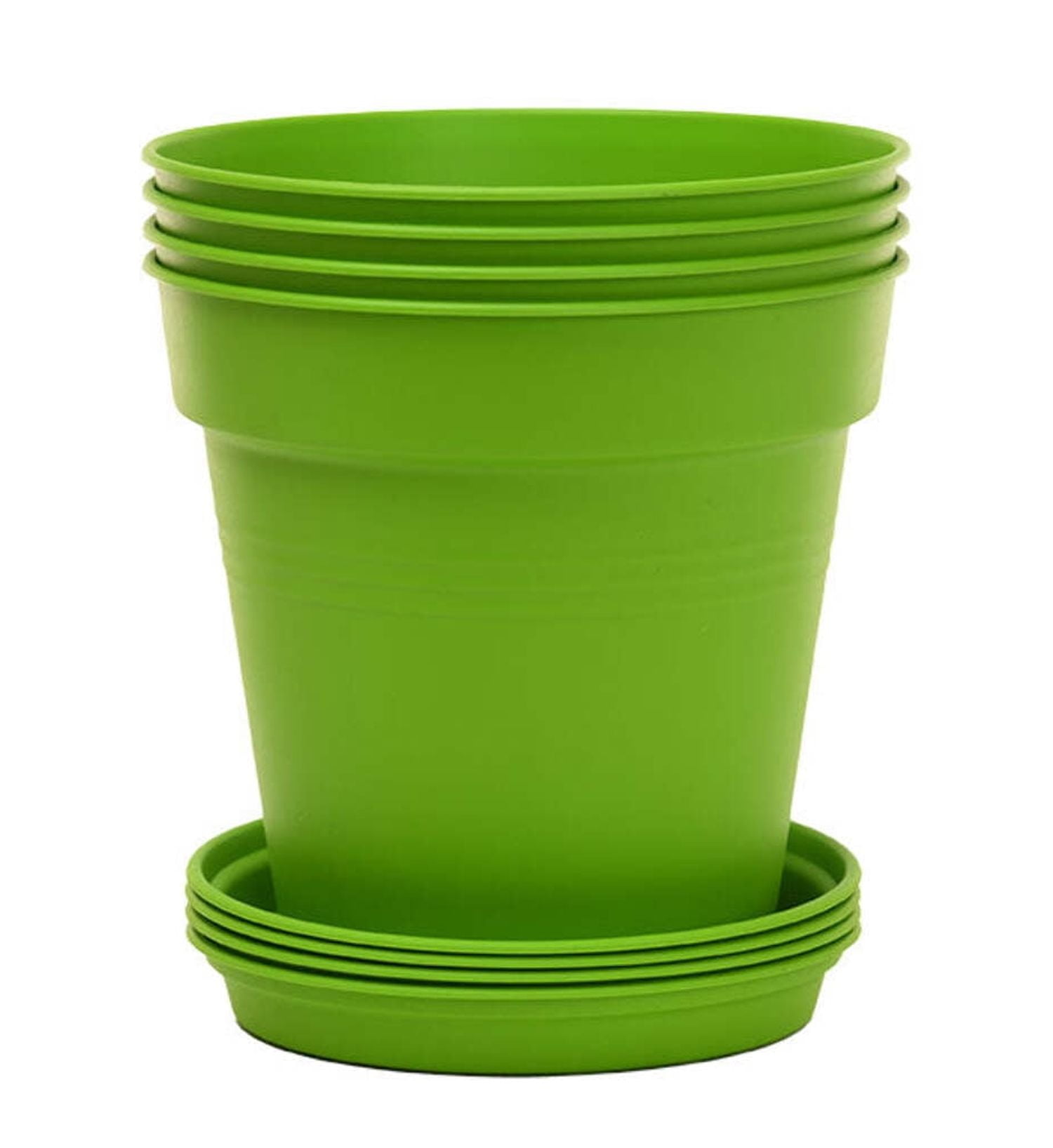 Mintra Garden Round Plastic Planter Pots, 11cm Diameter, 4pk, Drainage ...