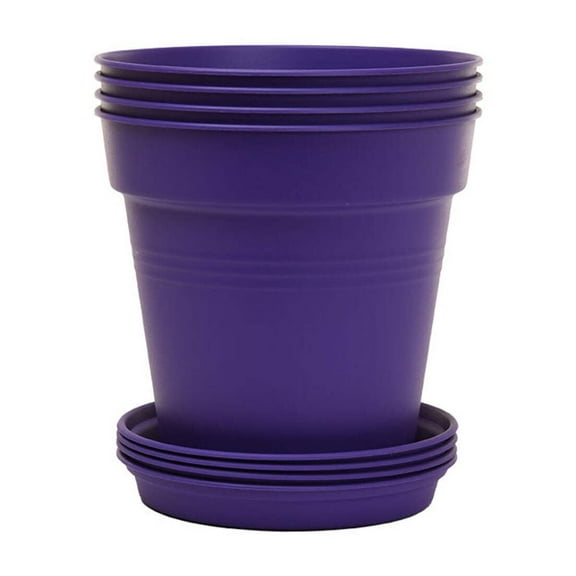 Mintra Garden - 13cm Round Garden Pots 4pk - (13cm Diameter - 5inW x 4.75inH)