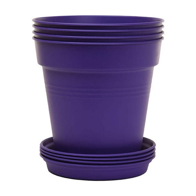 Mintra Garden - 13cm Round Garden Pots 4pk - (13cm Diameter - 5inW x 4.75inH)