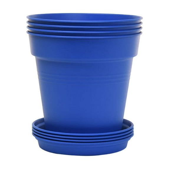 Mintra Garden - 13cm Round Garden Pots 4pk - (13cm Diameter - 5inW x 4.75inH)