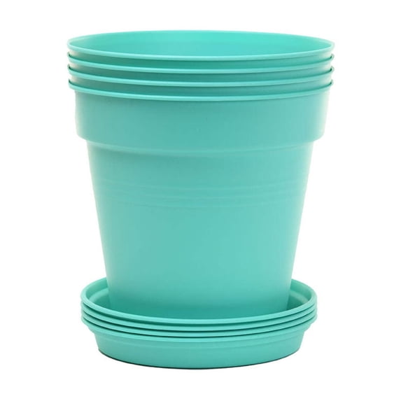 Mintra Garden - 15cm Round Garden Pots 4pk - (15cm Diameter - 5.9inW x 5.5inH)