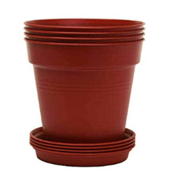 Mintra Garden - 15cm Round Garden Pots 4pk - (15cm Diameter - 5.9inW x 5.5inH)