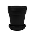 thumbnail image 1 of Mintra Home Garden Pots 4pk - Flowers, Herbs, Plants, Indoor, Outdoor, Colorful, Wholesale, Bulk (Black, 17cm Diameter (6.6in)), 1 of 9