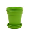 thumbnail image 1 of Mintra Home Garden Pots 4pk - Flowers, Herbs, Plants, Indoor, Outdoor, Colorful, Wholesale, Bulk (Light Green, 17cm Diameter (6.6in)), 1 of 9