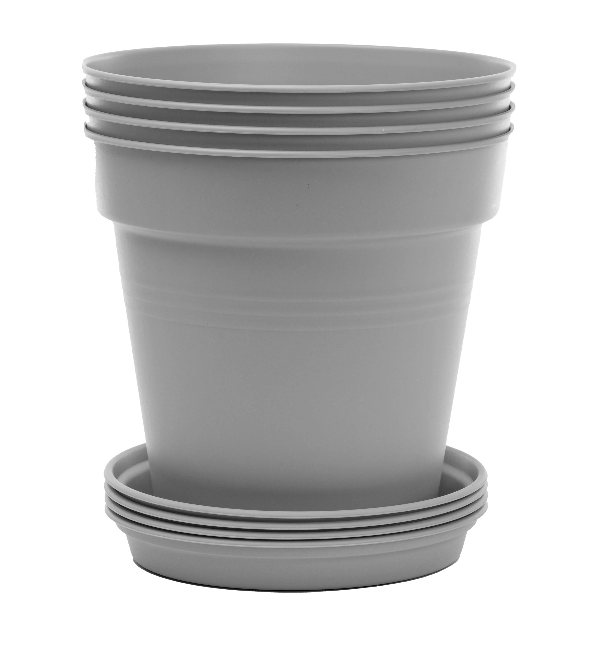 Mintra Garden 19cm Round Garden Pots 4pk (19cm Diameter 7.5inW x