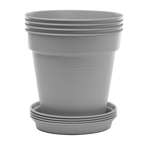 Mintra Garden - 19cm Round Garden Pots - (19cm Diameter - 7.5inW x 6.75inH)