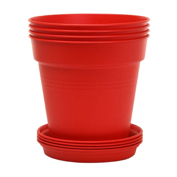 Mintra Garden - 13cm Round Garden Pots 4pk - (13cm Diameter - 5inW x 4.75inH)