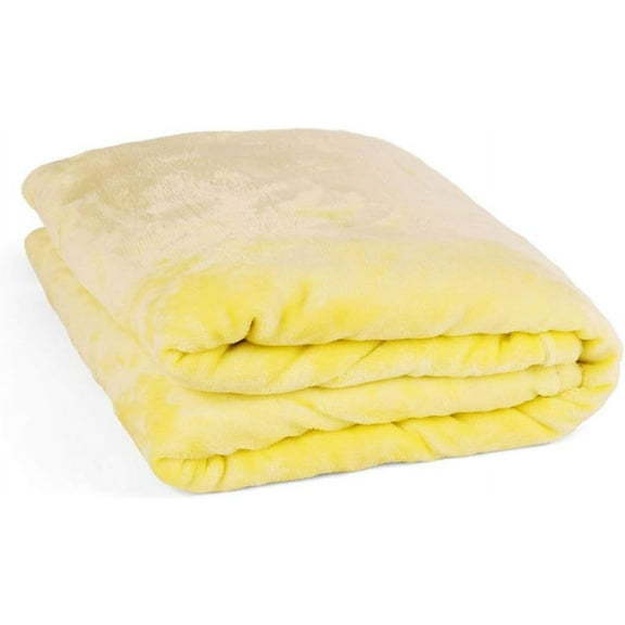 Mintra Home Blanket - Super Soft, 100% Polyester (07404) (Yellow), 60in x 80in (M) Lightweight Warm Fleece Blanket/Throw/Bed Cover/Couch Cover