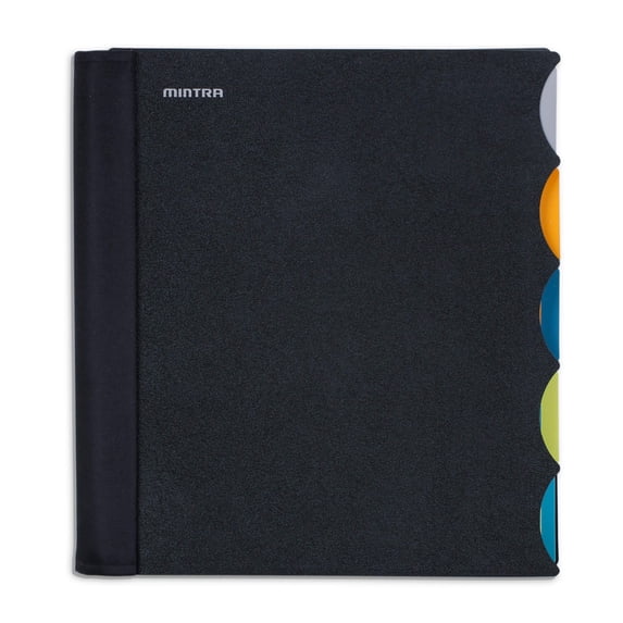 Mintra Home Durable Premium Spiral Notebook, 8.5" x 11", Black, 5 Subject