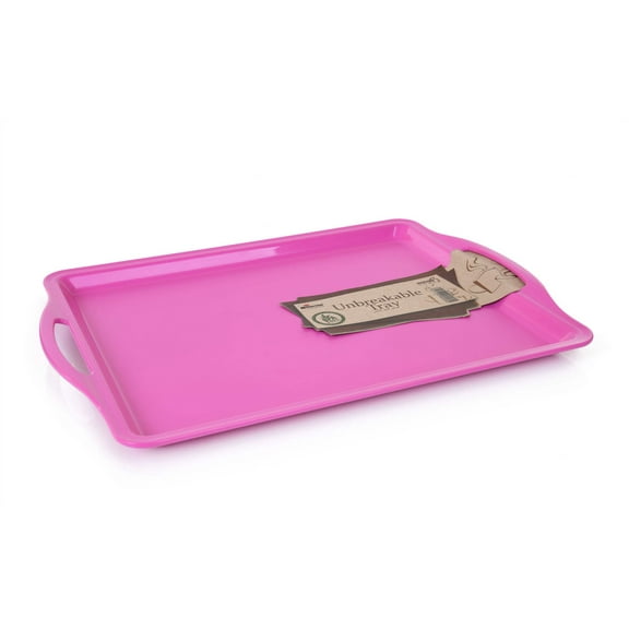 Mintra Home Durable Rectangular 17.5" x 12.5" x 0.75" Handled Serving Tray, Purple