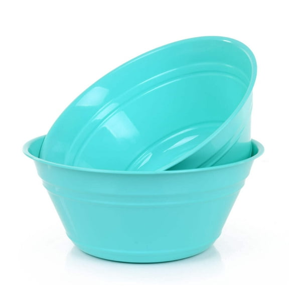 Mintra Home - 4L Large Snack Bowl 2PK - Teal - Large Serving Bowls for Snacks, Popcorn, Chips, Candy (10.75inW x 4.5inH)