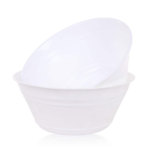 Mintra Home - 4L Large Snack Bowl 2PK - White - Large Serving Bowls for Snacks, Popcorn, Chips, Candy (10.75inW x 4.5inH)