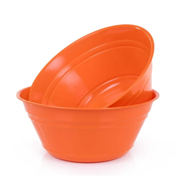 Mintra Home - 4L Large Snack Bowl 2PK - Orange - Large Serving Bowls for Snacks, Popcorn, Chips, Candy, Halloween (10.75inW x 4.5inH)