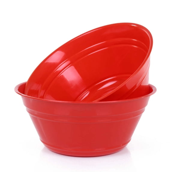 Mintra Home - 4L Large Snack Bowl 2PK - Red - Large Serving Bowls for Snacks, Popcorn, Chips, Candy (10.75inW x 4.5inH)