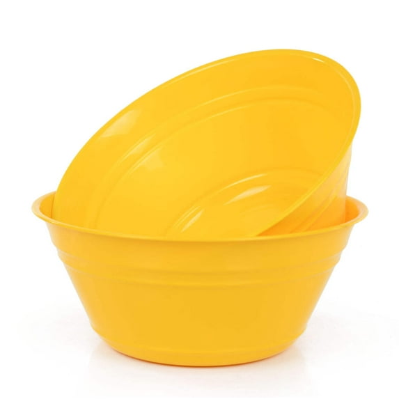Mintra Home - 4L Large Snack Bowl 2PK - Yellow - Large Serving Bowls for Snacks, Popcorn, Chips, Candy (10.75inW x 4.5inH)