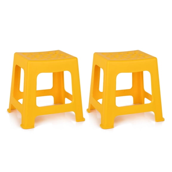 Mintra Home Light Duty Plastic Stools (12.5in Height, 2 Pack)