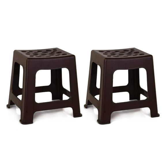 Mintra Home Light Duty Plastic Stools (12.5in Height, 2 Pack)