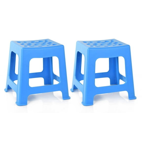 Mintra Home Light Duty Plastic Stools (12.5in Height, 2 Pack)