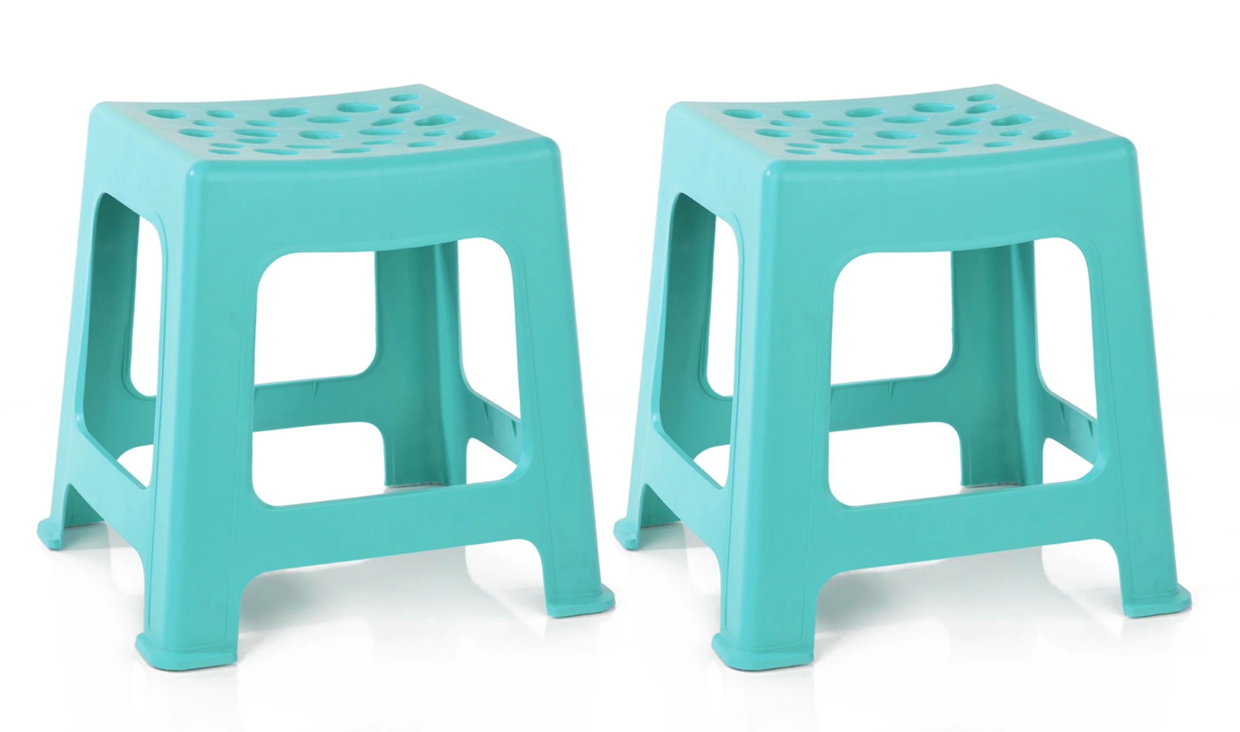 Mintra Home Light Duty Plastic Stools 12.5in Height 2 Pack Walmart